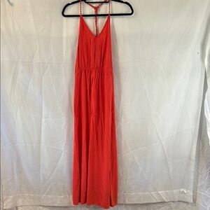 Timing Orange Halter Sundress - tiny hole in front see pictures